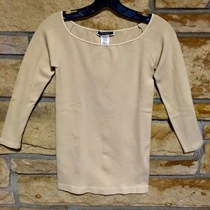 Nude scoop neck top